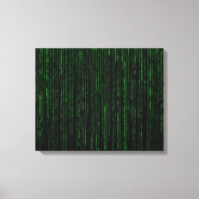 Nerdy Green Computer Code Canvas Print (Front)