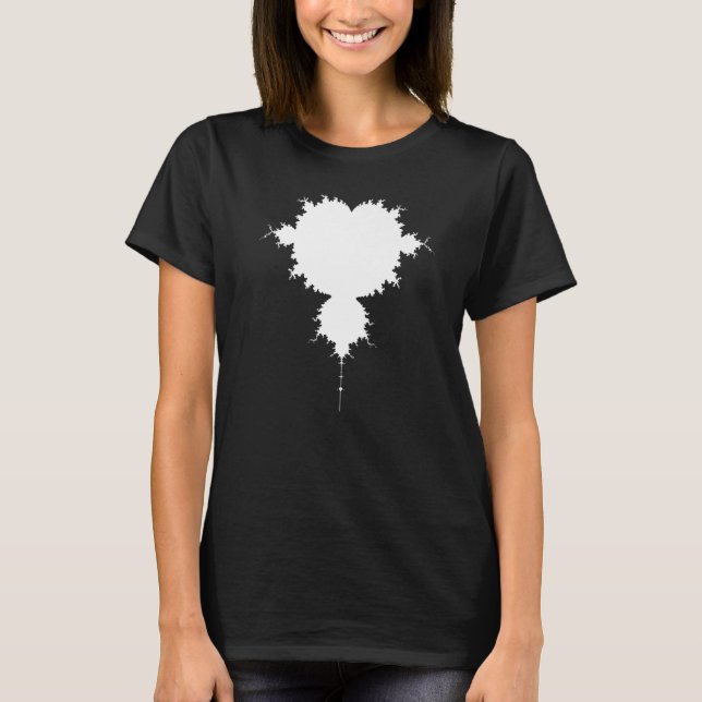 Nerdy Mandelbrot White Fractal Chaos Physics Math  T-Shirt (Front)
