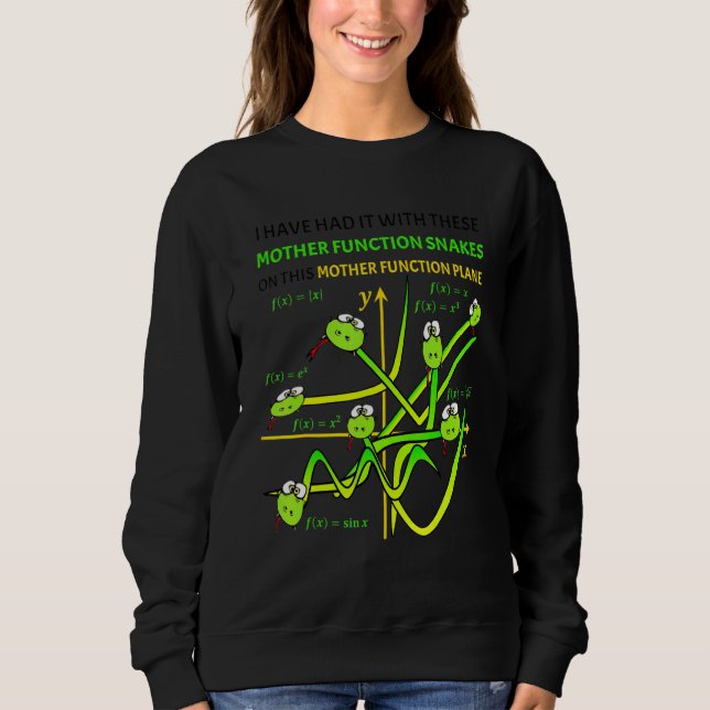 Nerdy Mother Functions Snakes On A Plane Math Teac Sweatshirt (Front)