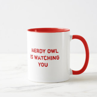 Nerdy owl is watching you mug