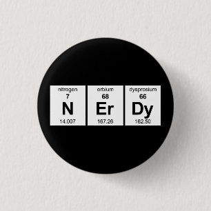 NErDy Periodic Table 3 Cm Round Badge