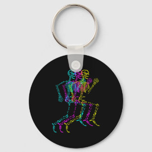 Nerdy Skeleton Bones Labeled Funny Halloween Human Key Ring