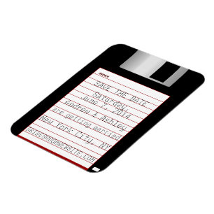 Nerdy Wedding Save The Date Floppy Disc Magnet