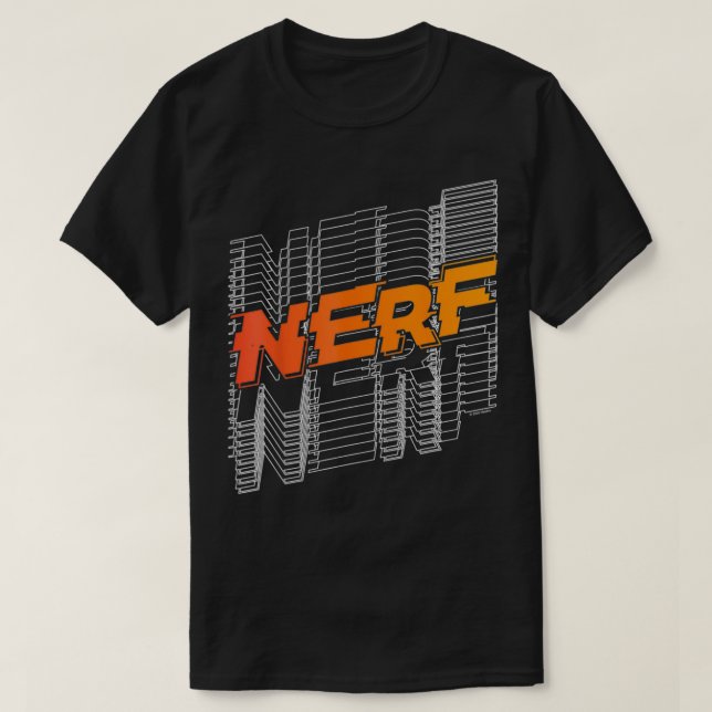 Nerf Stacked Line Logo  T-Shirt (Design Front)