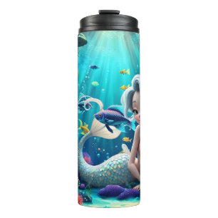 Nerina – The Gentle Mermaid of Coral Dreams. Thermal Tumbler