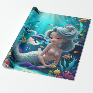 Nerina – The Gentle Mermaid of Coral Dreams.  Wrapping Paper
