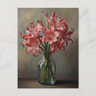 Nerine flowers postcard