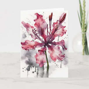 Nerine - Watercolor flowers Card