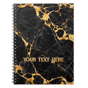 Nero Portoro Luxury Black Gold Marble Design Notebook