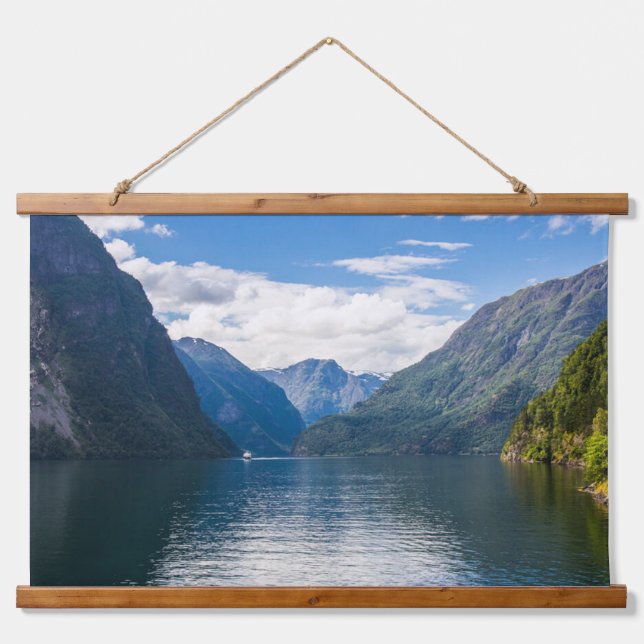 Neroyfjord Scenic Landscape Slopes Mountain Peaks  Hanging Tapestry (Front)