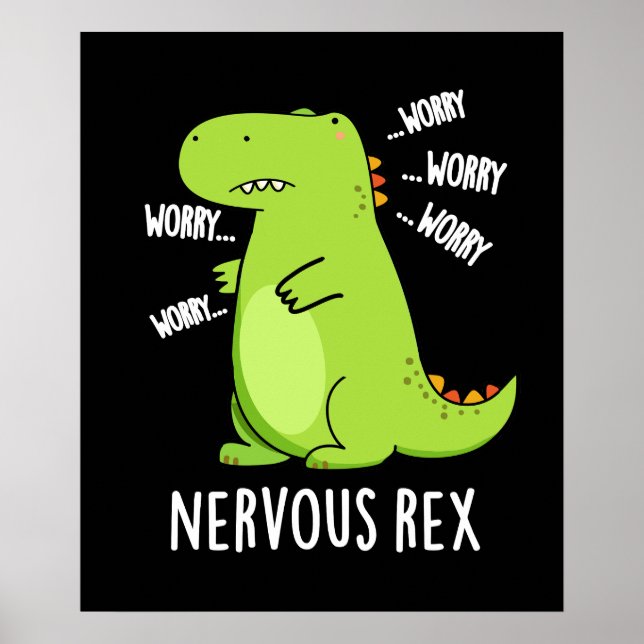 Neru Rex Funny Dinosaur TRex Pun Dark BG Poster (Front)