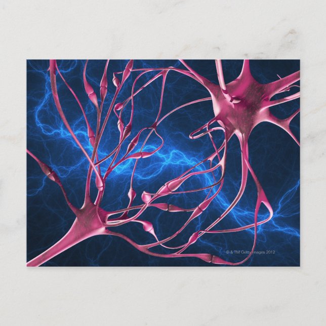 Nerve synapses, computer artwork. postcard (Front)