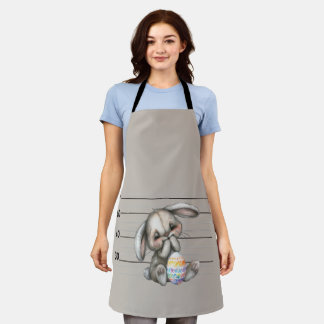 Nervous Bunny Police Lineup Apron