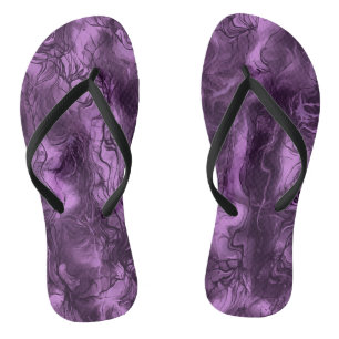 Nervous Energy Grungy Abstract Art Amethyst Orchid Jandals