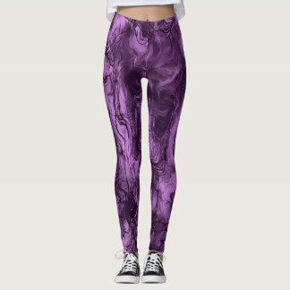 Nervous Energy Grungy Abstract Art Amethyst Orchid Leggings