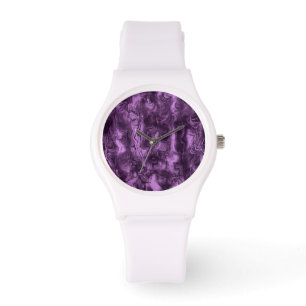 Nervous Energy Grungy Abstract Art Amethyst Orchid Watch