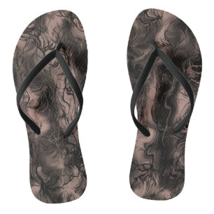 Nervous Energy Grungy Abstract Art Desert Mist Jandals