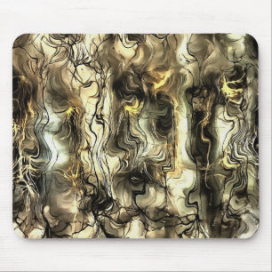 Nervous Energy Grungy Abstract Art In Yellow and G Mouse Pad