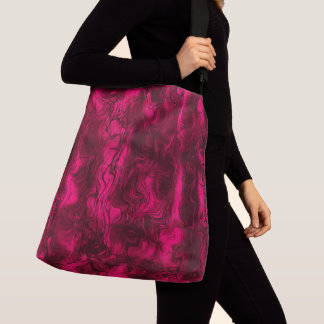 Nervous Energy Grungy Abstract Art Raspberry Rust. Crossbody Bag