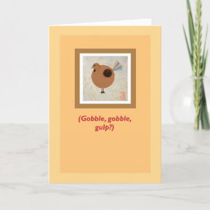 Nervous Turkey Humourous Thanksgiving Card