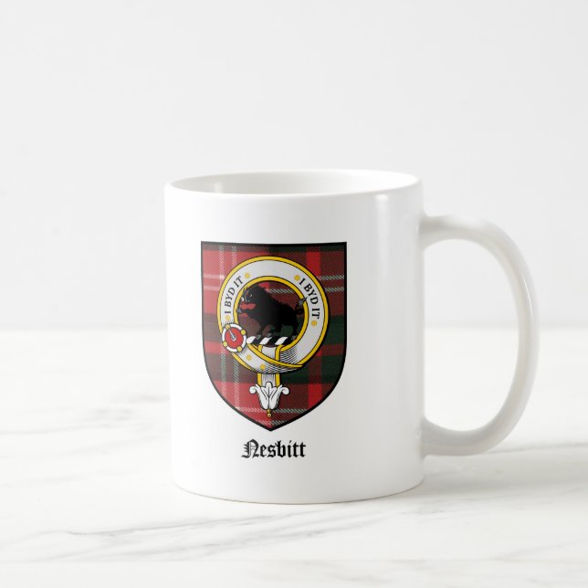 Nesbitt Clan Crest Badge Tartan Coffee Mug (Right)