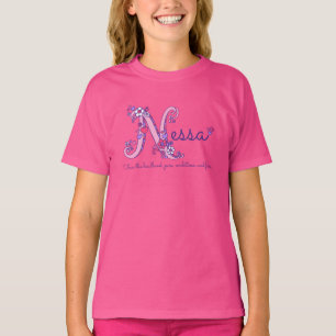 Nessa girls name & meaning N monogram shirt