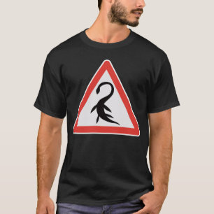 Nessie Loch Ness Plesiosaurus Road Sign T-Shirt