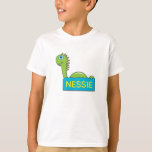 Nessie T-Shirt<br><div class="desc">An adorable green loch ness monster with green scales on his back, with the name Nessie.</div>