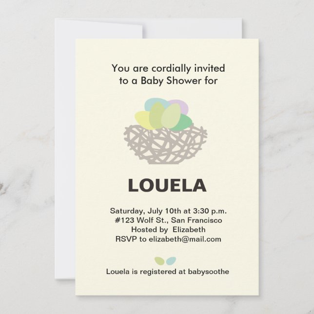 nest baby shower invitation (Front)