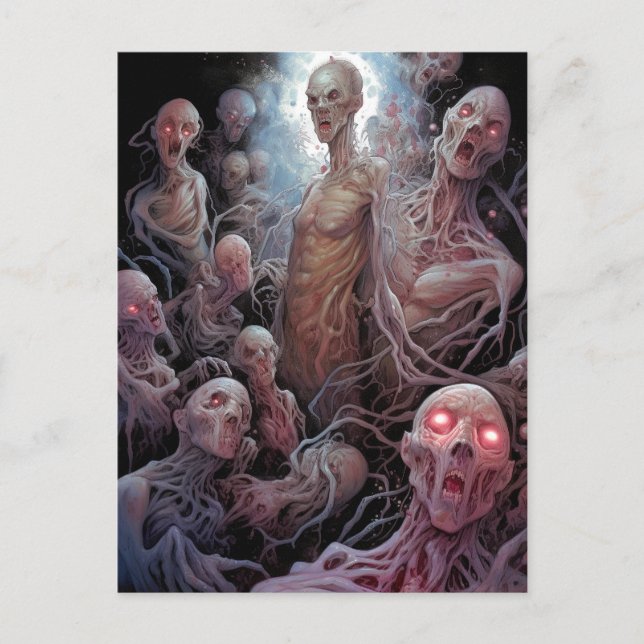 Nest Of Undead Zombies Horror Art Postcard (Front)