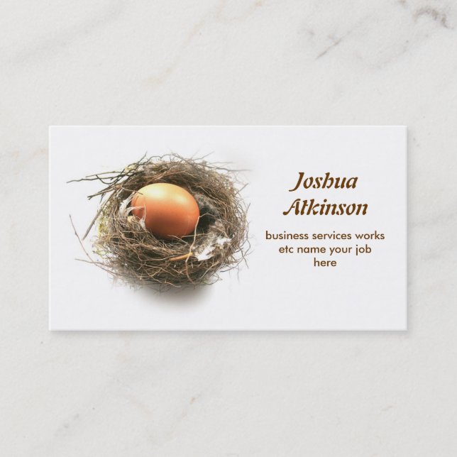 nest with egg business card (Front)