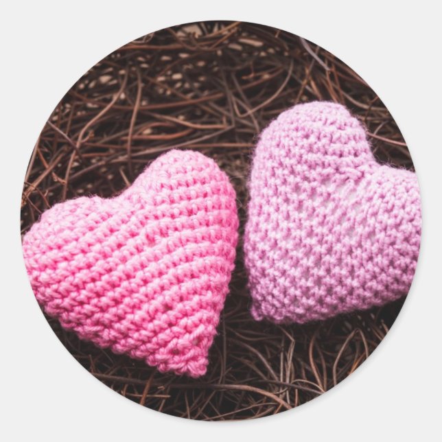 Nest With Hearts Classic Round Sticker (Front)