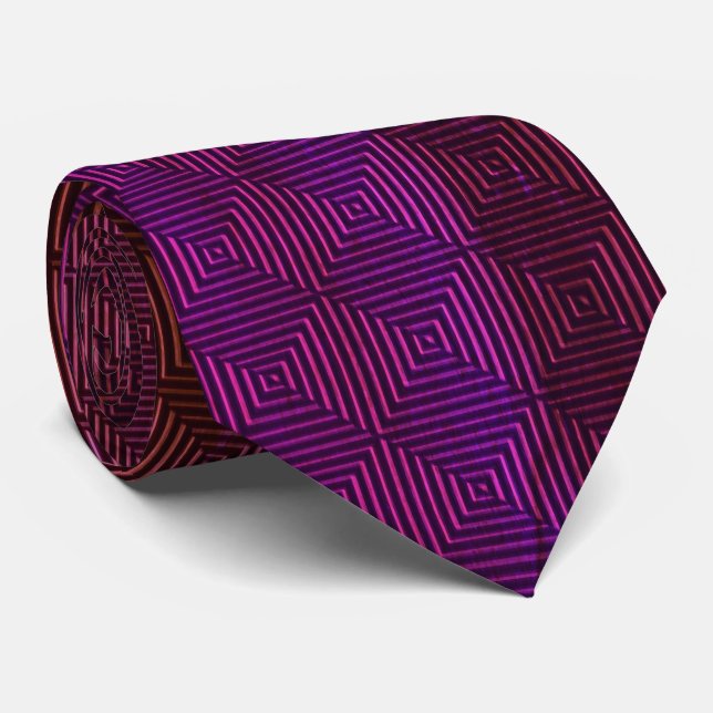Nested Squares Pattern Tie (Rolled)