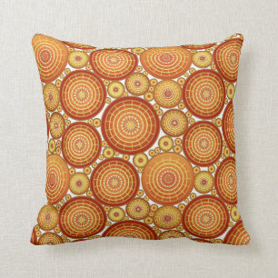 Nested wheels - copper and gold cushion