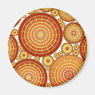 Nested wheels - copper and gold magnet