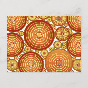 Nested wheels - copper and gold postcard