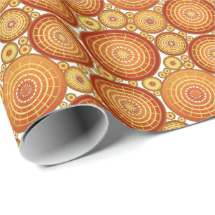 Nested wheels - copper and gold wrapping paper