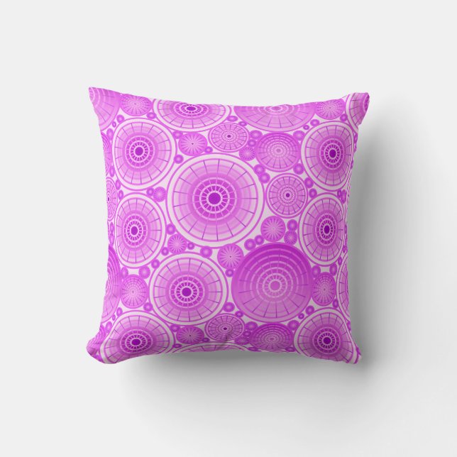 Nested wheels - lavender and purple cushion (Front)