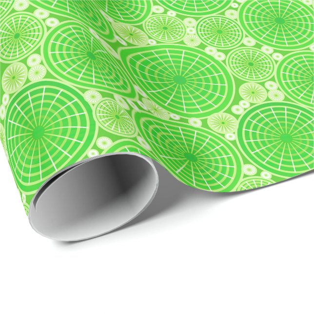 Nested wheels - lime green wrapping paper (Roll Corner)