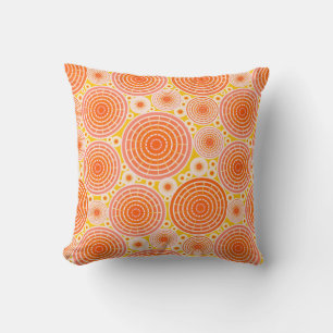 Nested wheels - orange and gold cushion