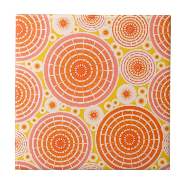 Nested wheels - orange and gold tile (Front)