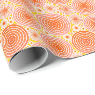Nested wheels - orange and gold wrapping paper