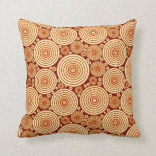 Nested wheels - shades of chocolate cushion