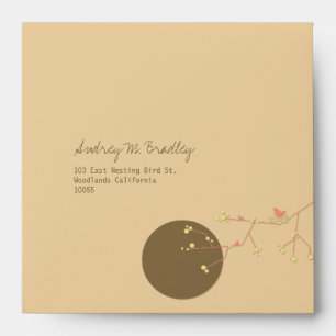 Nesting Bird Family Baby Shower Custom Envelope