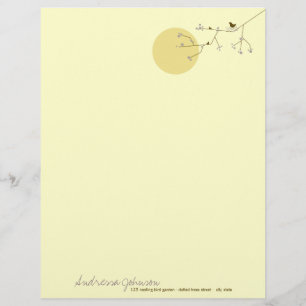 Nesting Bird Family Baby Shower Letterhead