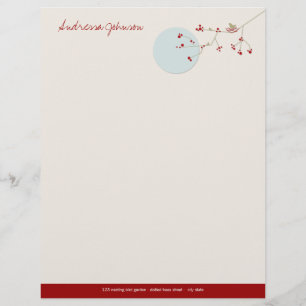 Nesting Bird Family Baby Shower Letterhead Template