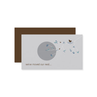Nesting Bird + Family Blue Custom New Home Address Business Card