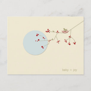 Nesting Bird Family Tree Whimsical Baby Shower Invitation Postcard