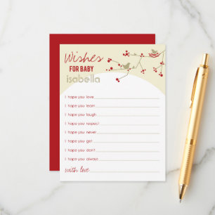 Nesting Bird Family Wishes For Baby Game Card