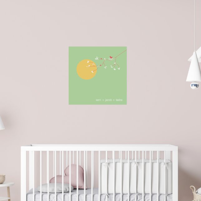 Nesting Birds Family Baby Nursery Art Print (Nursery 2)